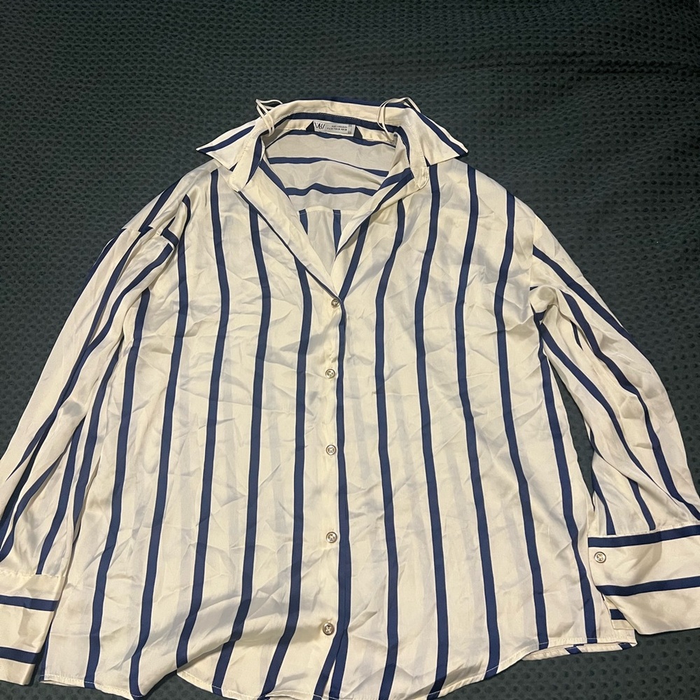 Striped Blue and White Shirt